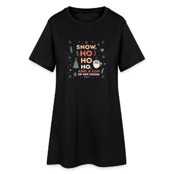 Ho Ho Ho et cacao chaud - Robe T-shirt Femme - noir - Devant