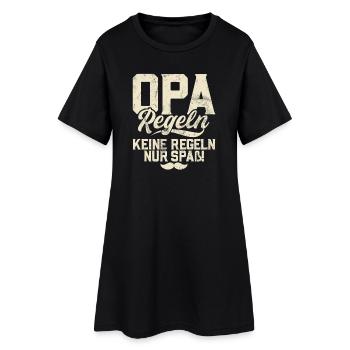 Opa Regeln Keine Regeln Nur Spaß - Frauen T-Shirt-Kleid - Schwarz - Vorne