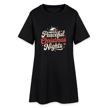 Nuits de Noël paisibles - Robe T-shirt Femme - noir - Devant