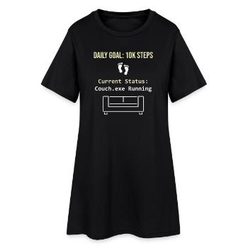 Daily Goal 10k Steps Current Status Couch.exe  - Robe T-shirt Femme - noir - Devant