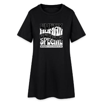 Chaque être humain est spécial – Noir et blanc - Robe T-shirt Femme - noir - Devant