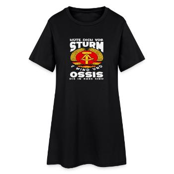 Sturm Wind Ossi In Rage Spruch DDR Stolz - Robe T-shirt Femme - noir - Devant