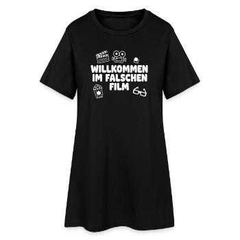 Bienvenue dans le mauvais film - Robe T-shirt Femme - noir - Devant