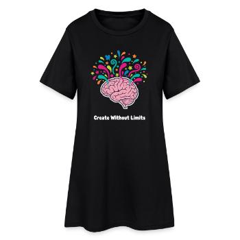 Gedankenfarben Hirn Explosion - Frauen T-Shirt-Kleid - Schwarz - Vorne