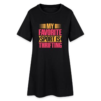 Thrift Shopper Mon sport préféré Friperies - Robe T-shirt Femme - noir - Devant