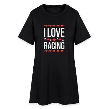 J’adore le design de cœur de course - Robe T-shirt Femme - noir - Devant