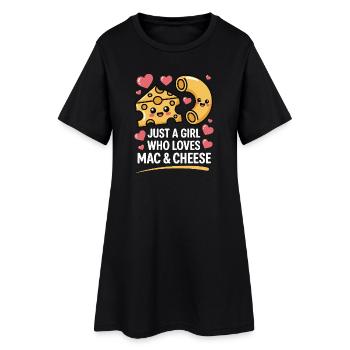 Amateur de macaroni au fromage - Kawaii Design - Robe T-shirt Femme - noir - Devant