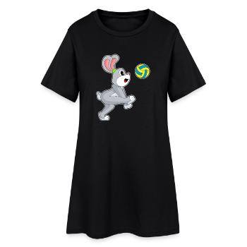 Bunny Volleyball Player Volleyball Sport - Women’s T-Shirt Dress - black - Front