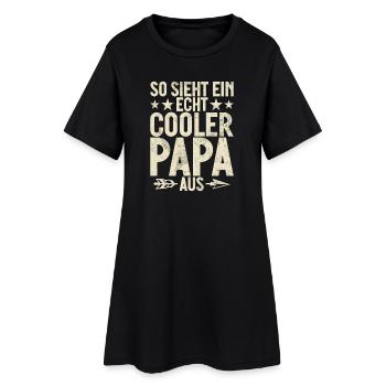 So Sieht Ein Echte Cooler Papa Aus Vatertag - Frauen T-Shirt-Kleid - Schwarz - Vorne