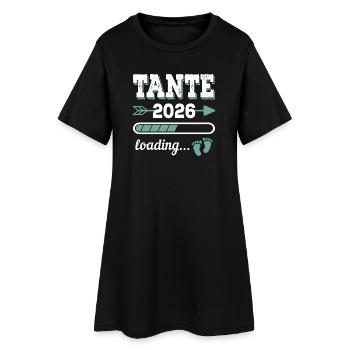 Tante 2026 Loading Werdende Tante Geschenkidee - Frauen T-Shirt-Kleid - Schwarz - Vorne