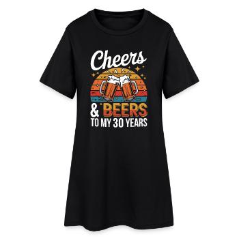 Cheers & Beers pour fêter mes 30 ans - Robe T-shirt Femme - noir - Devant