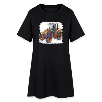 Excavatrices de construction Neon Lines - Robe T-shirt Femme - noir - Devant