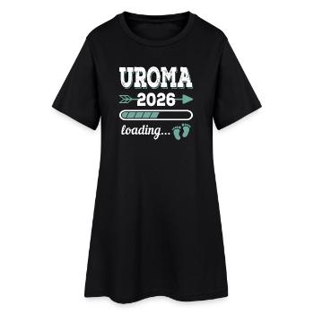 Uroma 2026 Loading Werdende Urgroßmutter Geschenk - Frauen T-Shirt-Kleid - Schwarz - Vorne