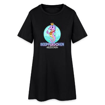 Écusson hippocampe avec dégradé - Robe T-shirt Femme - noir - Devant