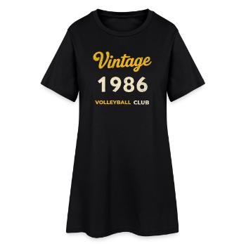 Millésime 1986 – Volleyball Club Rétro Année de naissance - Robe T-shirt Femme - noir - Devant