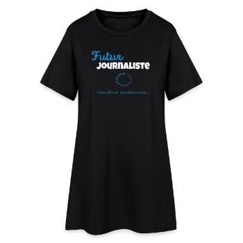 Zukünftige Journalistin – Bitte warten Sie - Frauen T-Shirt-Kleid - Schwarz - Vorne