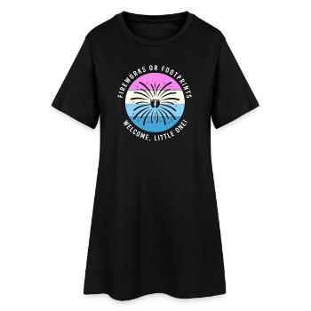 Sexe Révélation Réveillon Nouvel An Nouvel An - Robe T-shirt Femme - noir - Devant