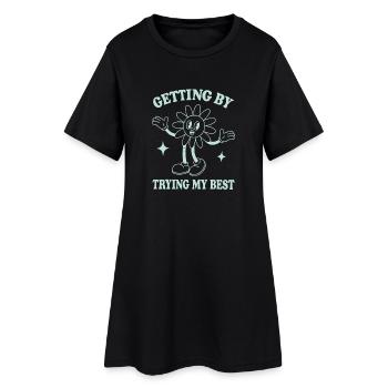 S’en sortir en faisant de mon mieux – Dicton de style rétro - Robe T-shirt Femme - noir - Devant