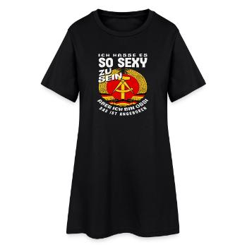 Ossi Sexy Erwchsenen Humor Ostdeutschland Spruch - Frauen T-Shirt-Kleid - Schwarz - Vorne