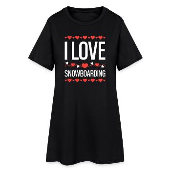 J’adore le snowboard - Robe T-shirt Femme - noir - Devant