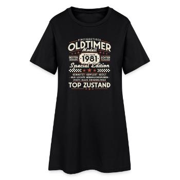 Oldtimer_1981_Jahrgang_Retro_Geburtstag Geschenk - Frauen T-Shirt-Kleid - Schwarz - Vorne