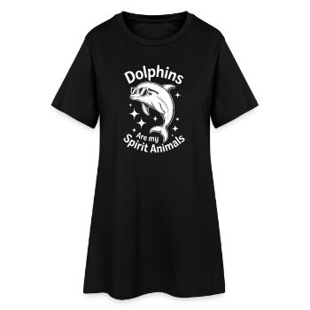 Dolphin Saying Dolphins Funny Dolphin Gift - Women’s T-Shirt Dress - black - Front