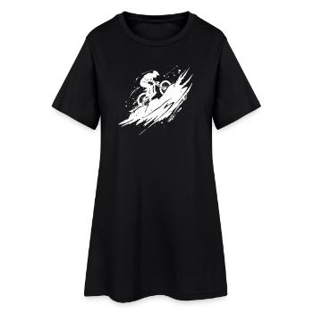 Energetic Mountain Bike Art Cyclist - Women’s T-Shirt Dress - black - Front