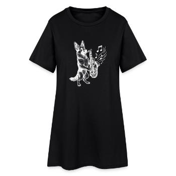 Berger Allemand Saxophone Art Chien - Robe T-shirt Femme - noir - Devant