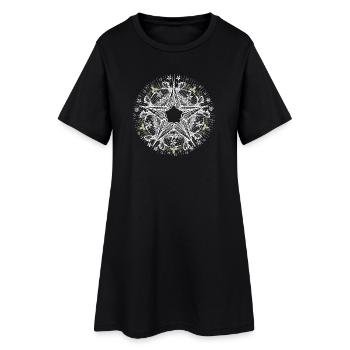 Poinsettia à l’aspect dentelle filigrane - Robe T-shirt Femme - noir - Devant