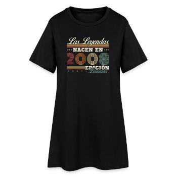 18 Years 2008 Vintage Retro Birthday - Women’s T-Shirt Dress - black - Front