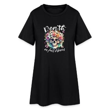 Fleurs Crâne Beauté Floraison - Robe T-shirt Femme - noir - Devant