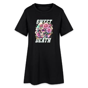 Fleurs Crâne Beauté Floraison - Robe T-shirt Femme - noir - Devant