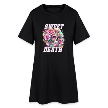 Fleurs Crâne Beauté Floraison - Robe T-shirt Femme - noir - Devant