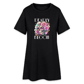 Fleurs Crâne Beauté Floraison - Robe T-shirt Femme - noir - Devant