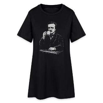 Portrait de barista vintage avec tasse - Robe T-shirt Femme - noir - Devant