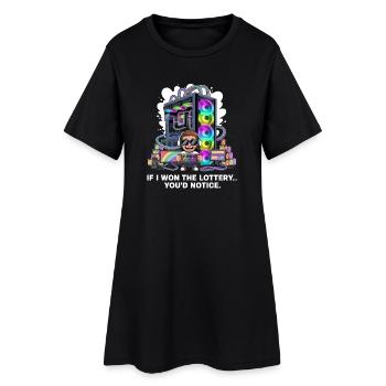 C’est drôle si je gagnais à la loterie, vous remarqueriez un yacht - Robe T-shirt Femme - noir - Devant