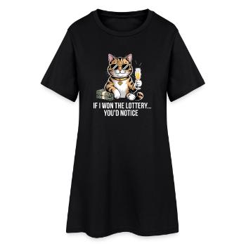 C’est drôle si je gagnais à la loterie, vous remarqueriez un yacht - Robe T-shirt Femme - noir - Devant