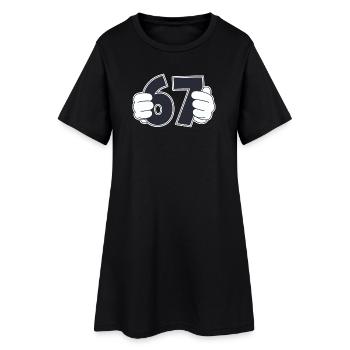 Minimalist Fun Number 67 Graphic Design - Women’s T-Shirt Dress - black - Front