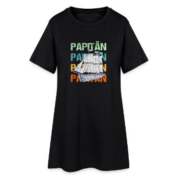 PAPITÄN voilier / Père, papa - Robe T-shirt Femme - noir - Devant