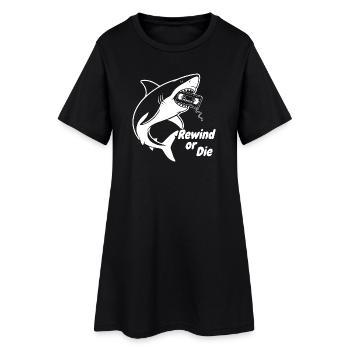 Rewind ou la cassette du requin - Robe T-shirt Femme - noir - Devant