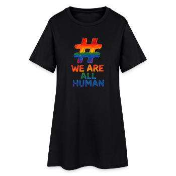 #WeAreAllHuman - Conception d’aquarelle arc-en-ciel - Robe T-shirt Femme - noir - Devant