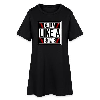 Calme comme une bombe Paradoxe Ironie Humour Blague explosive - Robe T-shirt Femme - noir - Devant