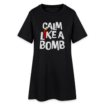 Calme comme une bombe Paradoxe Ironie Humour Blague explosive - Robe T-shirt Femme - noir - Devant