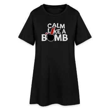Calme comme une bombe Paradoxe Ironie Humour Blague explosive - Robe T-shirt Femme - noir - Devant