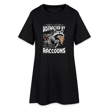 Drôle de raton laveur - Robe T-shirt Femme - noir - Devant