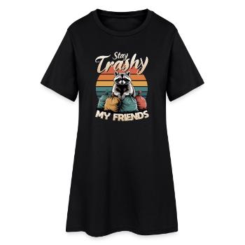 Drôle de raton laveur - Robe T-shirt Femme - noir - Devant