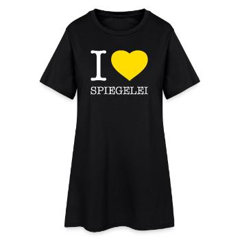 I love Spiegelei - Frauen T-Shirt-Kleid - Schwarz - Vorne