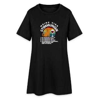 My Four Moods Sleep Wine Holiday Shovel - Women’s T-Shirt Dress - black - Front