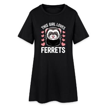 Furet disant drôle de furet cadeau - Robe T-shirt Femme - noir - Devant