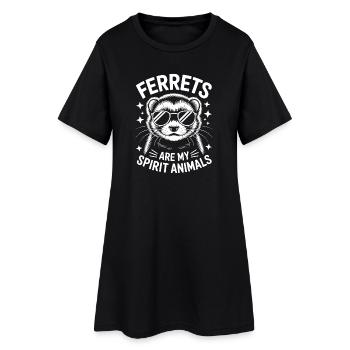 Frettchen Spruch Lustiges Frettchen Geschenk - Frauen T-Shirt-Kleid - Schwarz - Vorne